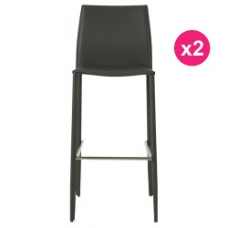 Satz von 2 Bar KosyForm graue Kunstleder Stühle
