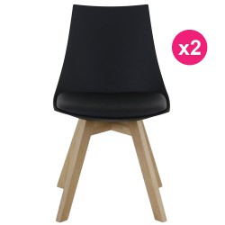 2er Set Stühle schwarz und Eiche KosyForm Basis