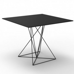 Table FAZ Vondom black stainless steel base lacquered 70x70xH72