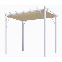 Pergola Aluminium Habrita Anthracite 12m2 avec toile d'ombrage 140gr