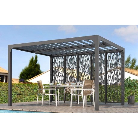 Pergola Bioclimatique Lames Orientables 11m2 et Brise-Vue façade 3.6m