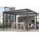 Pergola Bioclimatique Habrita Lames Orientables 11 m2 et Brise-Vue latéral 3 m