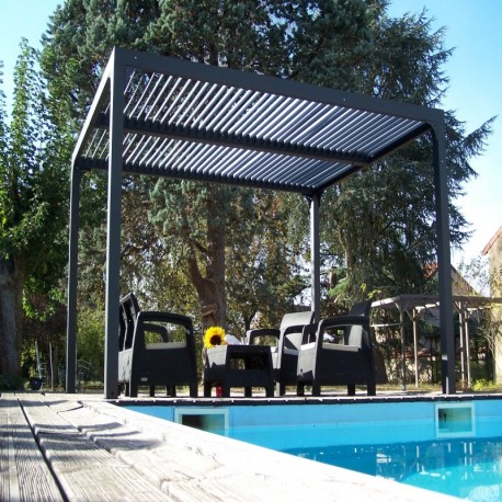 Lâminas orientais bioclimáticas pergola 11m2 e fachada brise-vue 3.6m