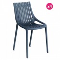 Set of 4 Chairs Vondom Ibiza Navy Blue