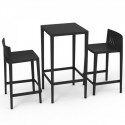 Spritz Tisch und 2 Vondom Hocker Sitzhöhe 76cm schwarz