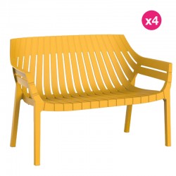 Juego de 4 sofás Vondom Spritz mostaza amarilla