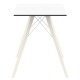 Eettafel Vondom Faz Hout wit vierkant blad en gebleekte eiken poten