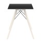 Mesa de comedor Vondom Faz Madera tapa cuadrada negra y patas de roble natural