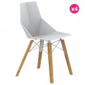 Juego de 4 Sillas Vondom Faz Wood2 White Feet Oak