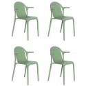 Set van 4 fauteuils Vondom Brooklyn augurk