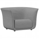 Armchair Vondom design Suave in water-repellent fabric gray steel 1042