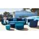 Sofa méridienne droite Suave Vondom tissu déperlant Bleu Outremer 1002