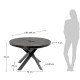 Table extensible 120 à 190x100 plateau rond grès cérame noir gris KosyForm