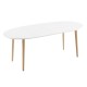 Table Ovale Extensible 120 à 200x90 Blanc et pieds de hêtre KosyForm