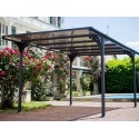 Carport Toit Plat 14.70 m2 en aluminium et polycarbonate Habrita