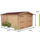 Habrita solid wood garage 21.7m2 with 42mm planks