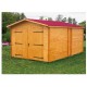 Solid wood garage Habrita 21m2 with planks 28mm