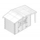 Garden shed Wood Habrita 5,06 m2 with awning 2.69 m2