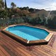 Piscine Bois Ubbink Océa 355x550 H120cm Liner Gris