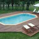 Pool Wood Ubbink Océa 400X610 H130cm Forro Azul