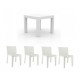 Ensemble table et 4 chaises Jut Vondom Blanc