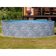 Pool Azuro Round 360x120 style gray stones with Sand filter