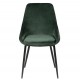 Set of 4 chairs meal velvet green with Base Metal Black Kari KosyForm