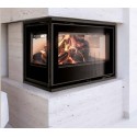 Wood Insert Ferlux Panoramic 70 Angle with 2 glazed sides 15 kW