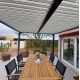Bioclimatic pergola Habrita 21.5 m2 Anthracite aluminium and roof with ecru slats