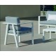 Garden furniture Sofa Azores-8 White finish Light Grey fabrics Maroland Dralon 5 seater Hevea