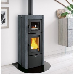 Wood stove with oven Nordica Extraflame Ester Evo 9.5kW natural stone