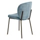 Set of 2 Dining Chairs Blue Fabrics with Black Metal Base Bala VeryForma