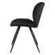 Set of 2 Dining Chairs Ania Black Fabric Base Black Metal VeryForma