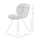 Set of 2 Dining Chairs Ania Black Fabric Base Black Metal VeryForma