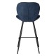 Set of 2 Chairs Worktop Ania Fabric Dark Blue Base Metal VeryForma