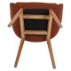 Set of 2 Terracotta Curlet Effect Tea Meal Armchairs with VeryForma Solid Oak Base.