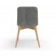 Conjunto de 2 Cadeiras de Jantar Aty tecido cinza claro Base Natural Ash VeryForma
