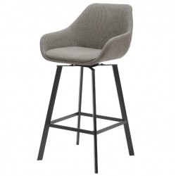 Set of 2 Chairs swivel worktop Soft Fabric Grey VeryForma