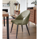 Set van 4 groene fluwelen stoelen met ergonomische rugleuning Zwarte poten VeryForma