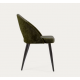 Set van 4 groene fluwelen stoelen met ergonomische rugleuning Zwarte poten VeryForma