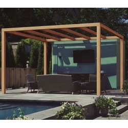 Freestanding solid wood pergola Valencia 500x400cm 20m2