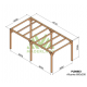 Pérgola exenta de madera en bruto Alicante 600x300cm 18m2