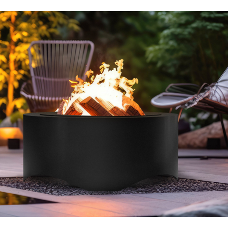 Round Steel Fire Bowl Black 70 cm Infire