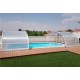 Gabinete de piscina de altura média Abrigo telescópico Malta 10.45x6m pronto para instalar