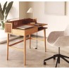 Essenhouten en rotan bureautafel 105x62 Axi VeryForma