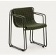 Sedia Arvin Swirl in tessuto ciniglia beige e gambe in legno di rovere VeryForma