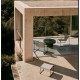 Silla Arvin Swirl en tejido chenilla beige y patas de madera de roble VeryForma