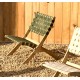 Beli opklapbare fauteuil in massief hout en groen touw VeryForma