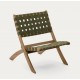 Beli opklapbare fauteuil in massief hout en groen touw VeryForma