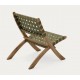Beli opklapbare fauteuil in massief hout en groen touw VeryForma
